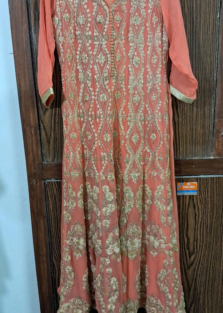 Women Peach Ethnic Dress