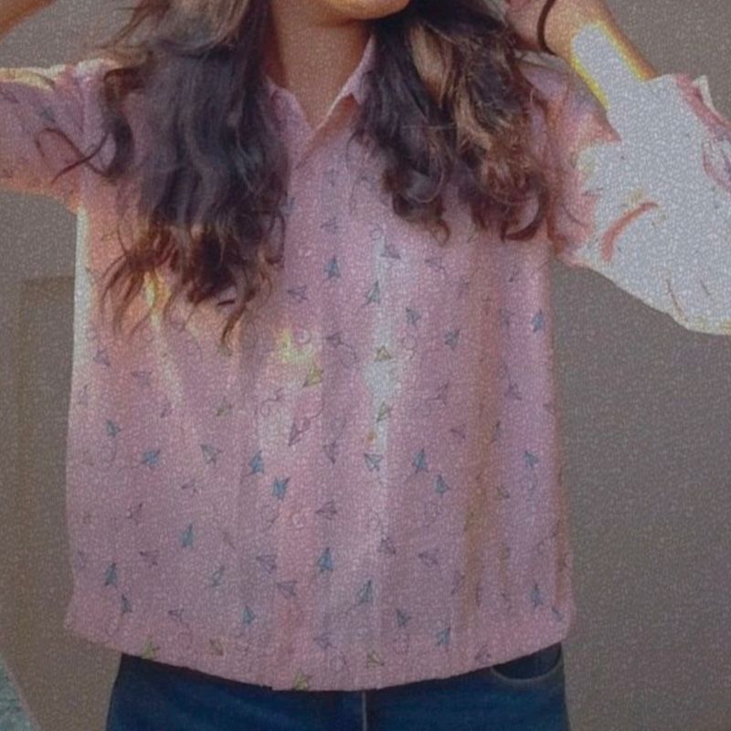 Pink Patterned Button-Down