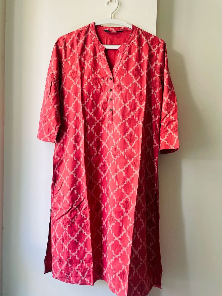 🌷Carrot Color Flowy Red Kurta
