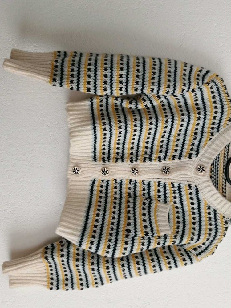 Patterned Knit Cardigan