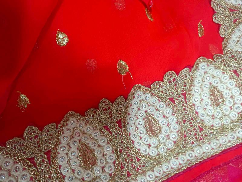 Orange &amp; Gold Saree