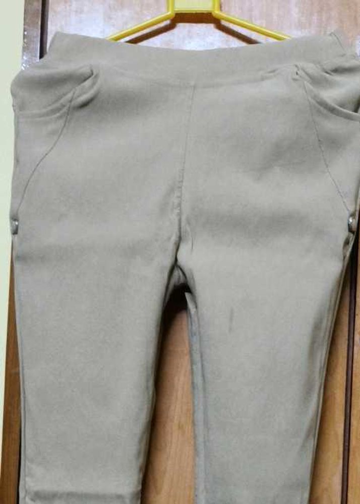 Beige Stretch Pants