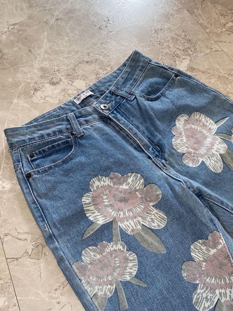 Floral Design Artsy Denim