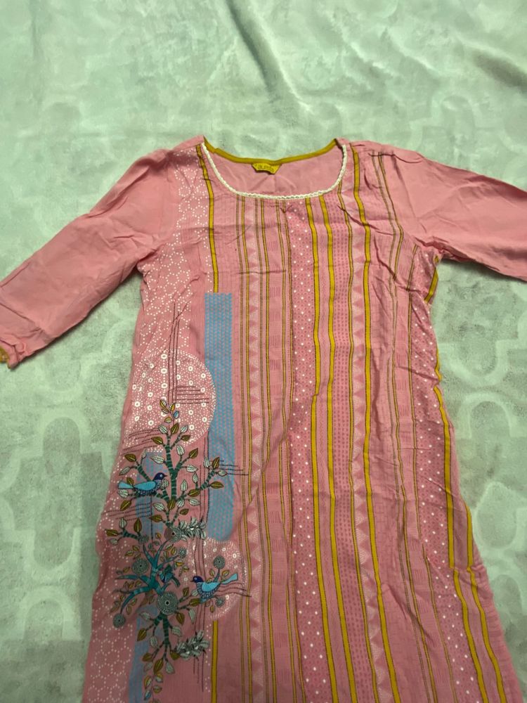 Pink Printed Kurta