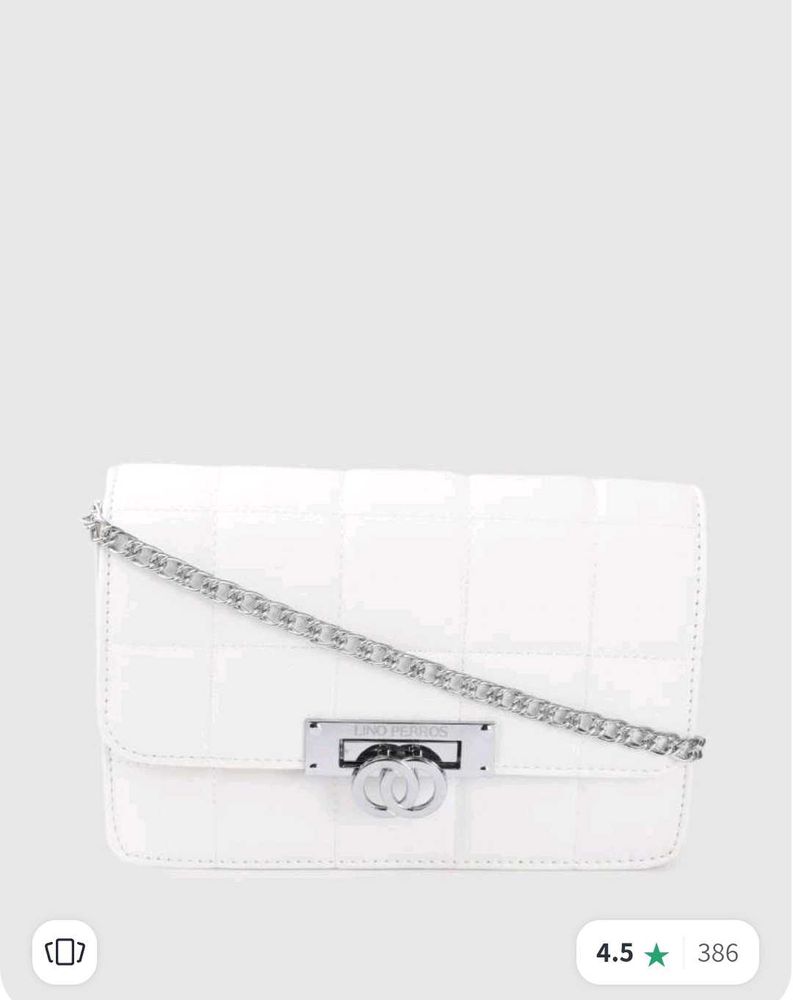 White Lino Perros Purse Clutch Bag Slingbag