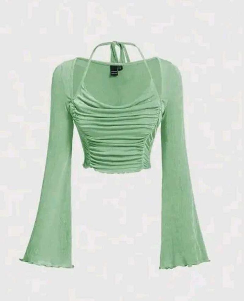 Green Long Sleeve Top