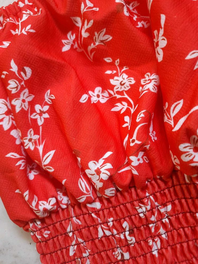 RED FLORAL ONE PIECE