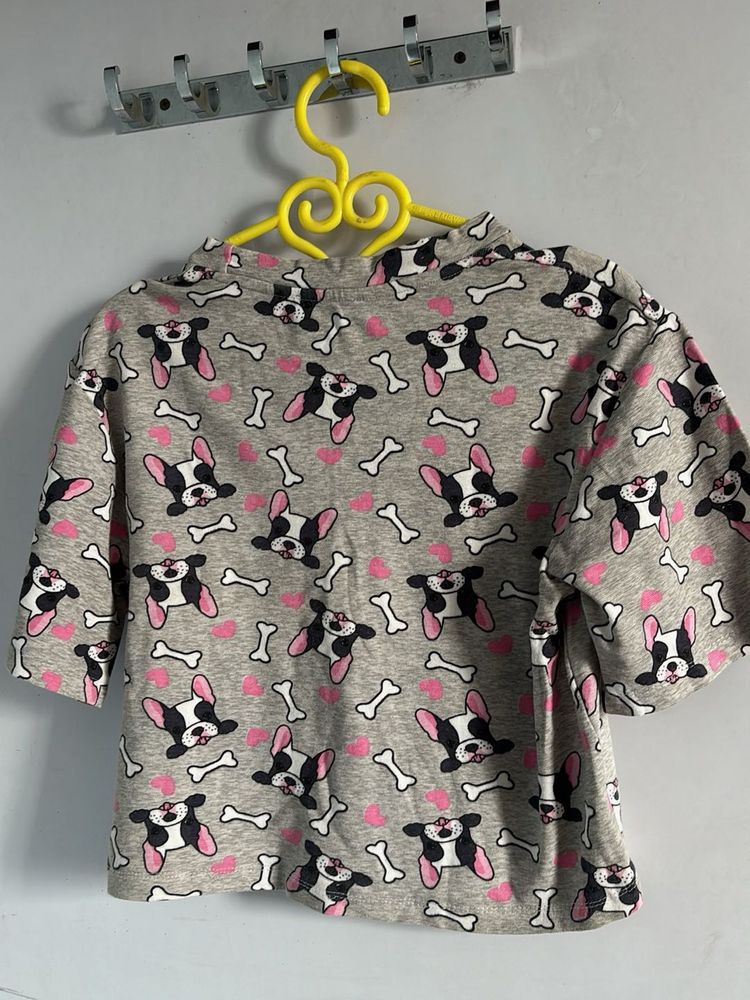 Cute Dog Print Top