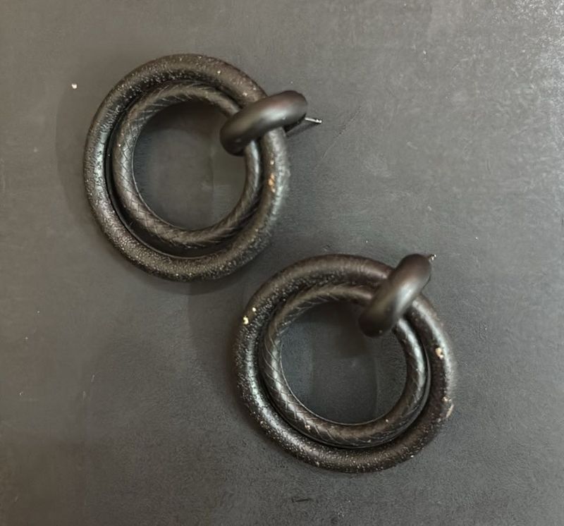 Black Double Hoop Earrings