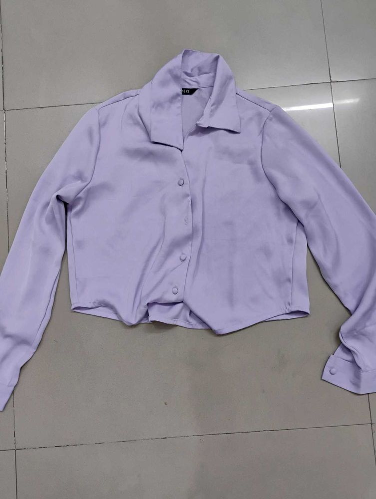 Lilac Button-Down Top