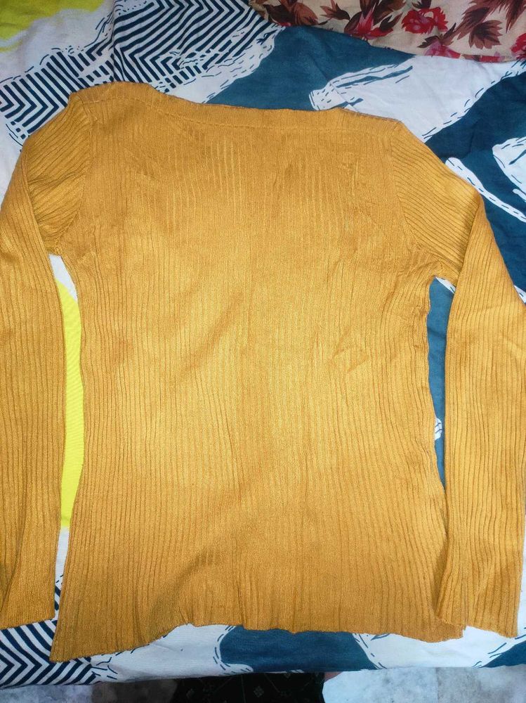 New Mustard Acrylic Pullover