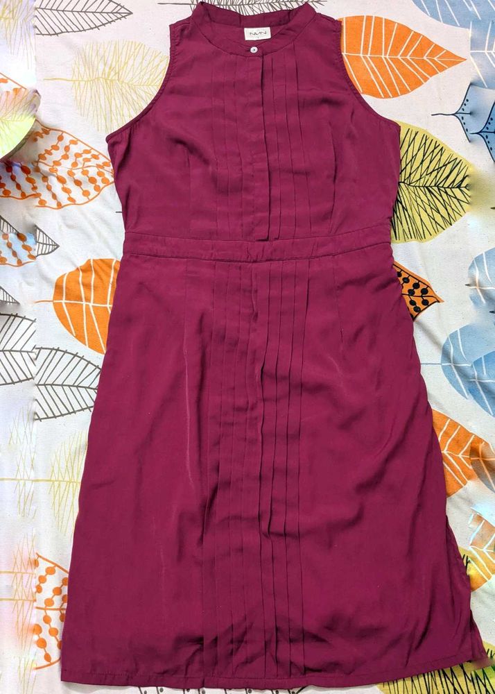 Burgundy Sleeveless Dress