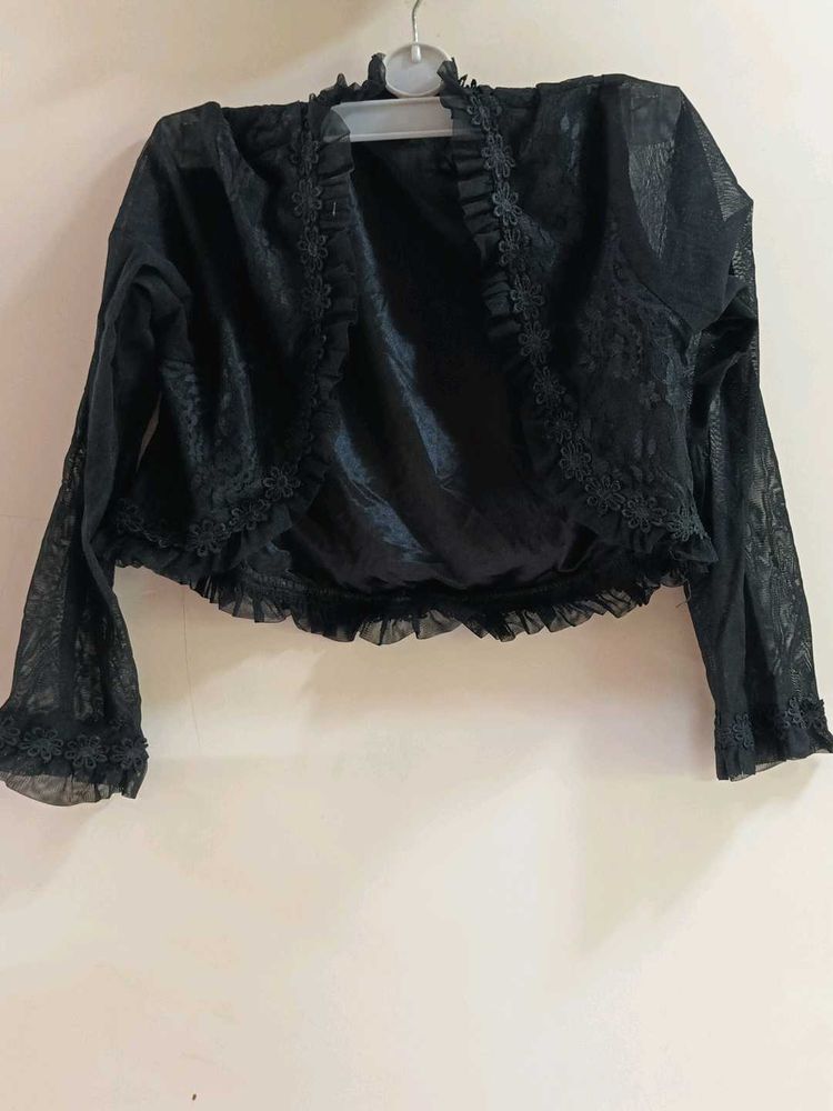 Net With Satin Lining Black Shurg For Kids