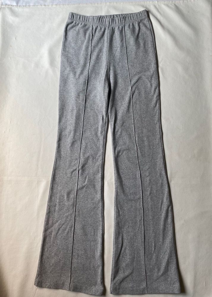 Grey flare leg pants