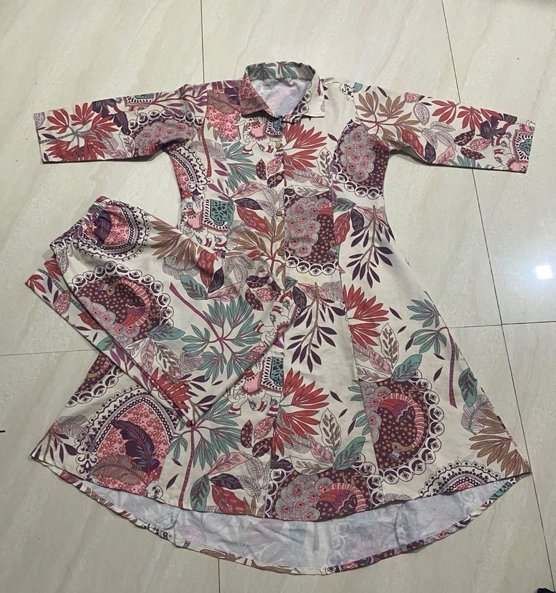 Floral Print Top and Pants Set