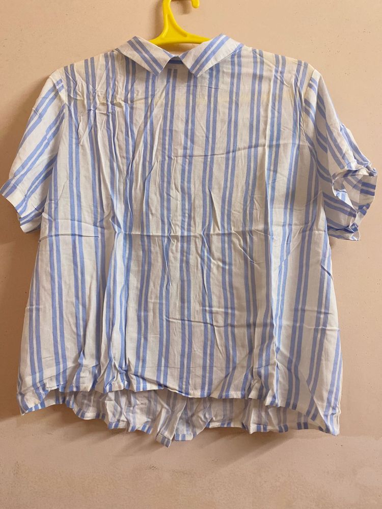 Striped Button-Down Top