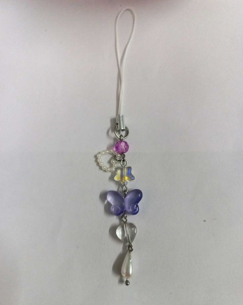 💜 Handmade Whimsical Purple Butterfly Phone Charm