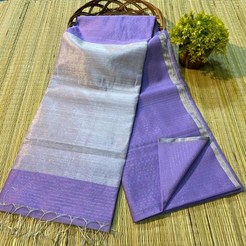Elegant Silver Saree