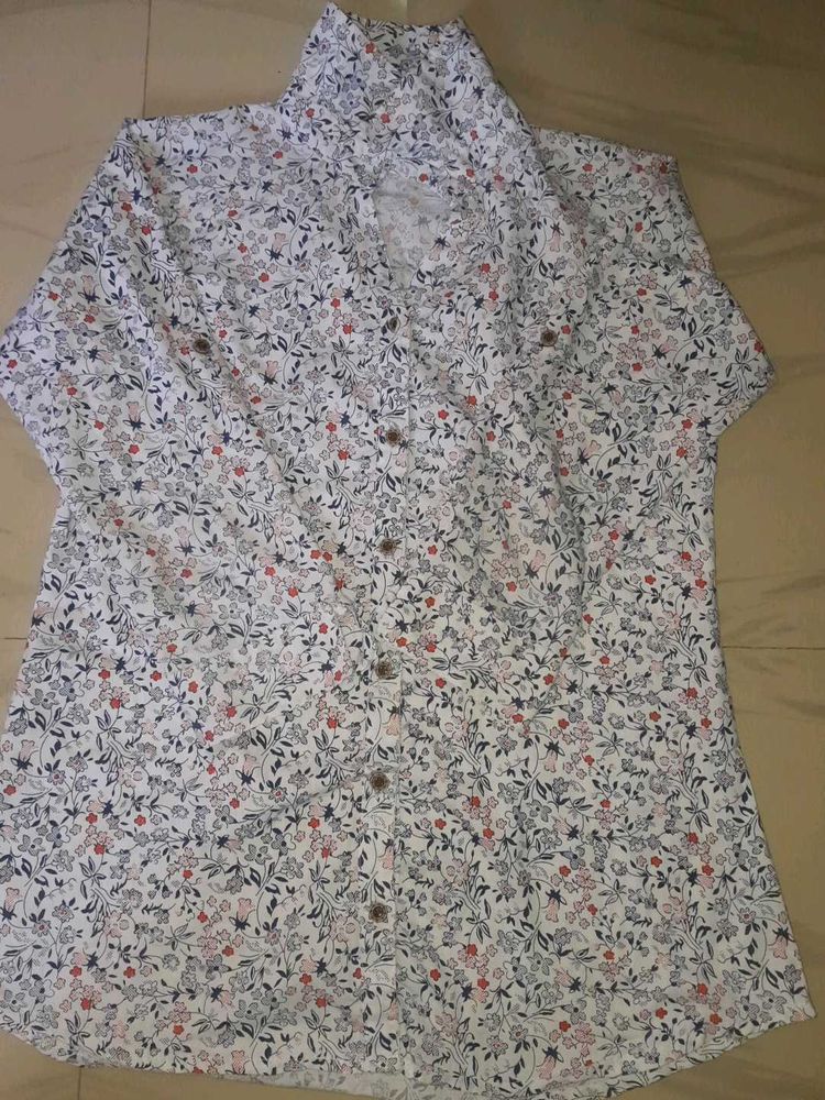 Floral Print Button-Down Shirt