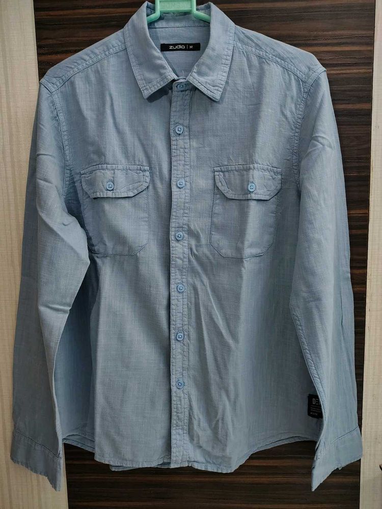 Zudio M sized double pocket Blue Shirt