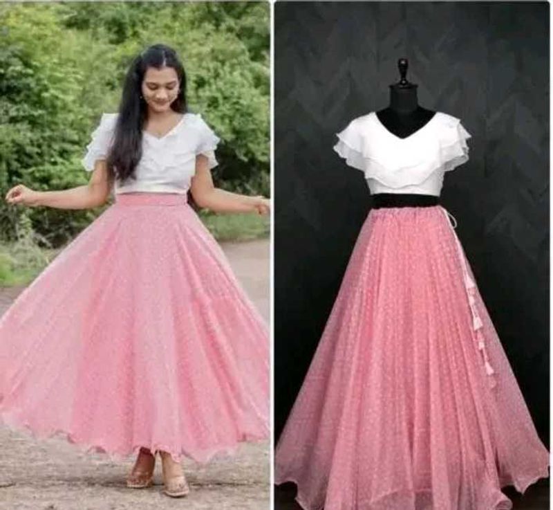 Pink skirt n top