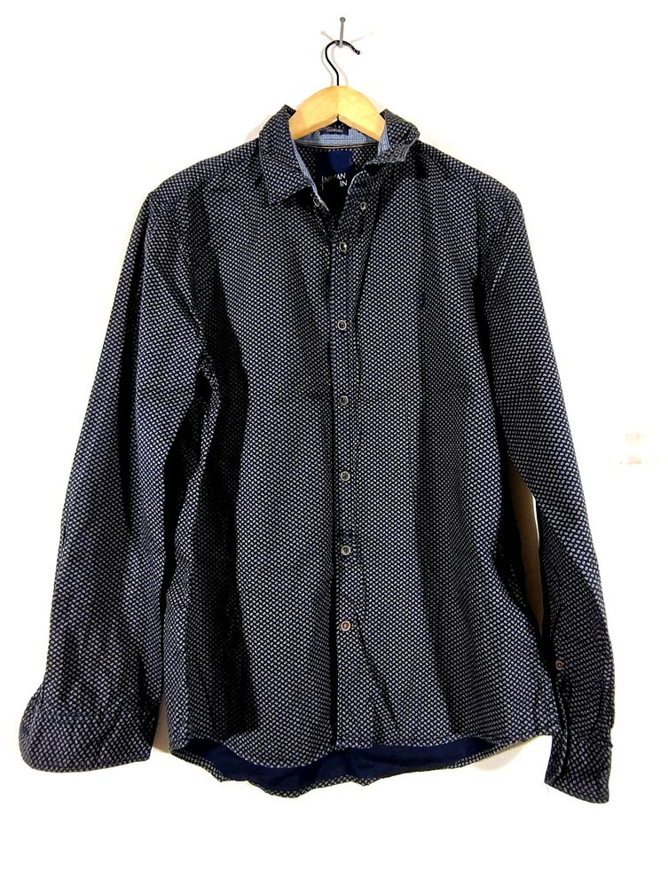 Navy Blue Printed Shirt (Men&#39;s)