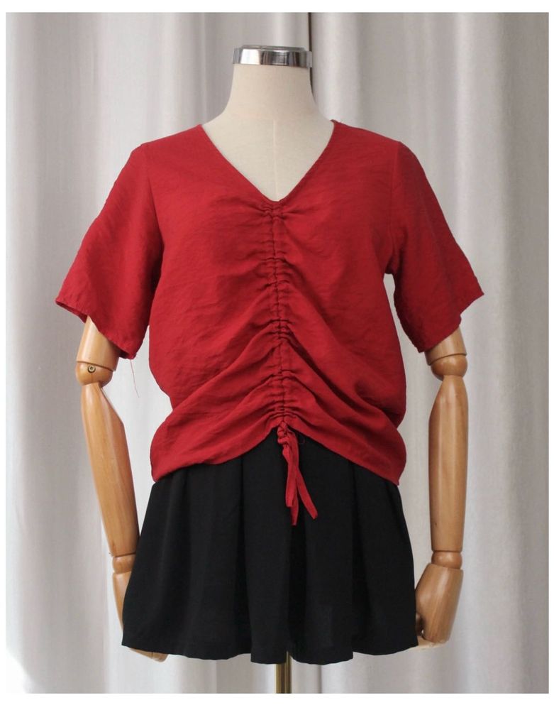Maroon V-Neck Top