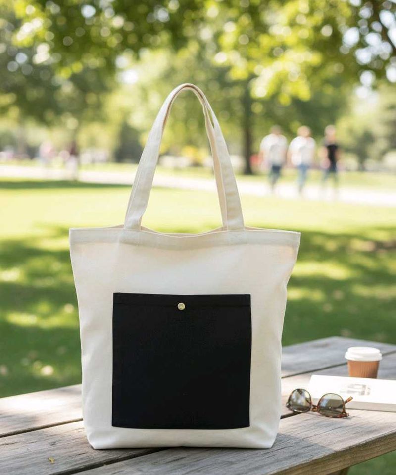 Pocketed Canvas Tote Bag