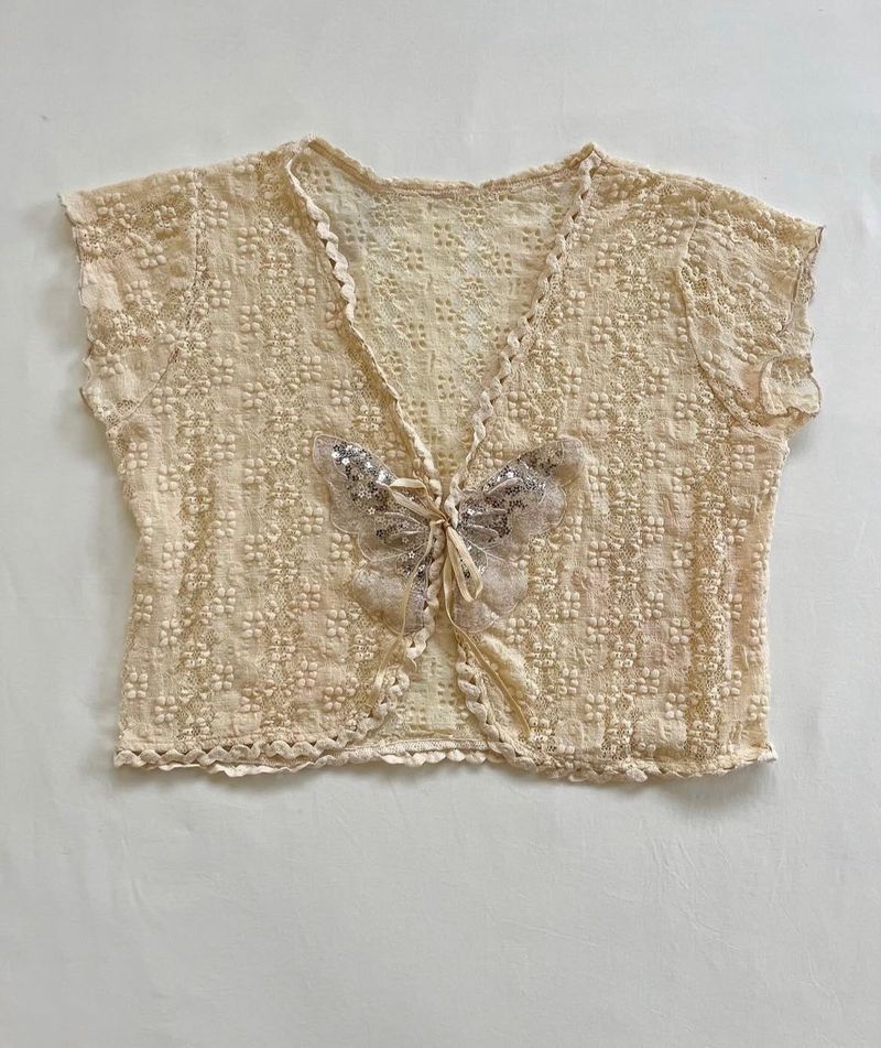 Butterfly Embellished Top