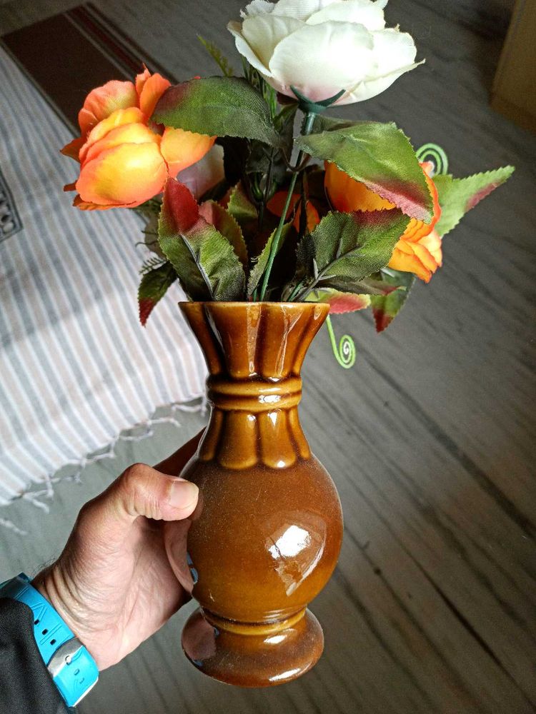 Ceramic Vase with Artificial Flowers, 1psc