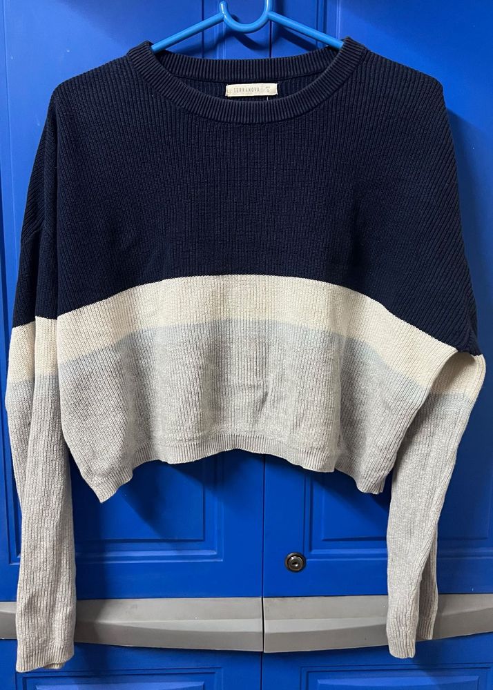 Stylish Striped Cropped Sweater