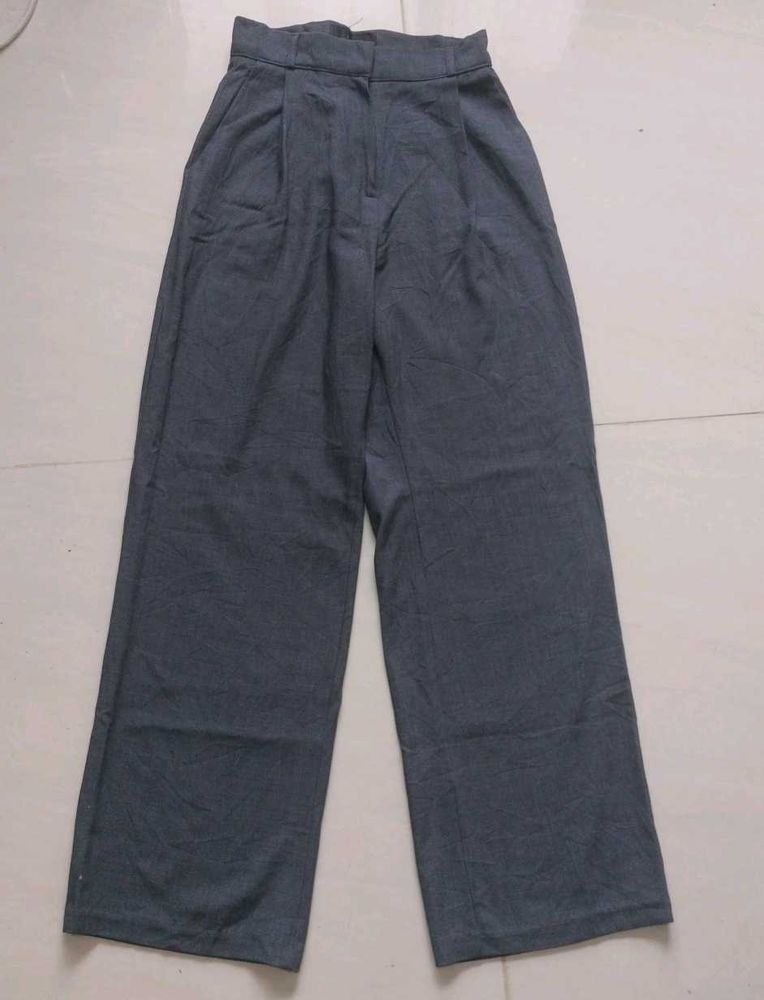 Grey Wide Leg Trousers