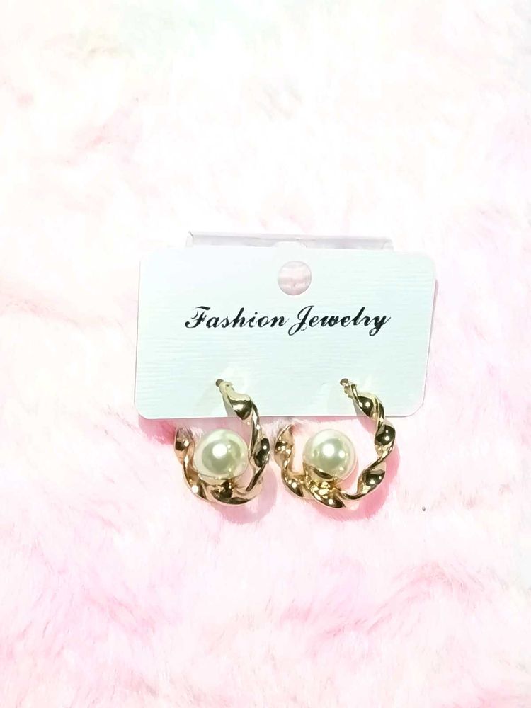Pearl Hoop Earrings