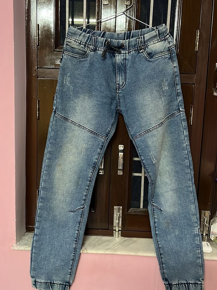 Blue Denim Joggers