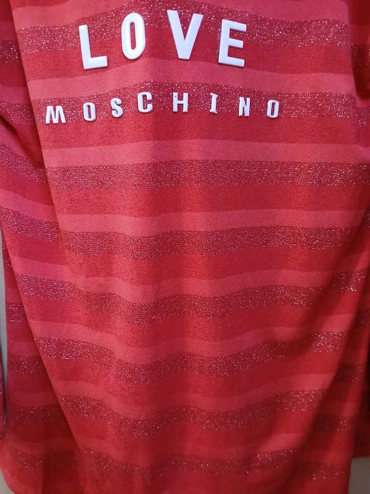 Love Moschino Striped Red Top