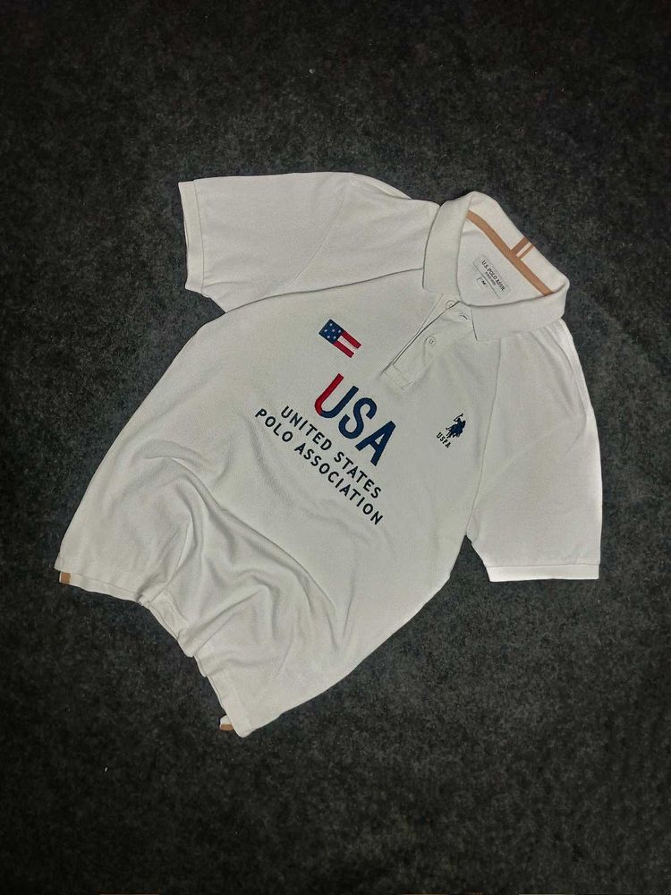 US Polo White Tshirt size M