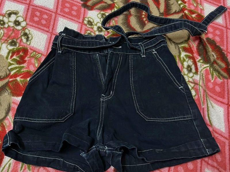 Denim High-Waisted Shorts