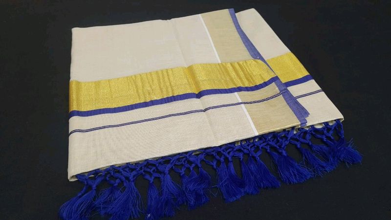 Kerala Kasavu settu saree(Only cash)