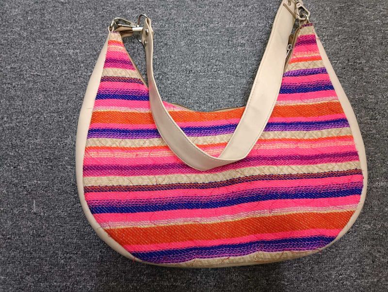 Striped Hobo Bag