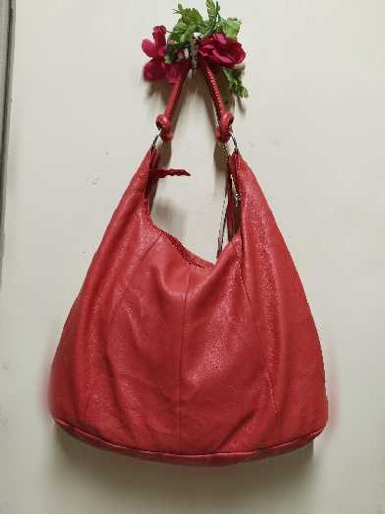 Red Leather Hobo Bag imported quality