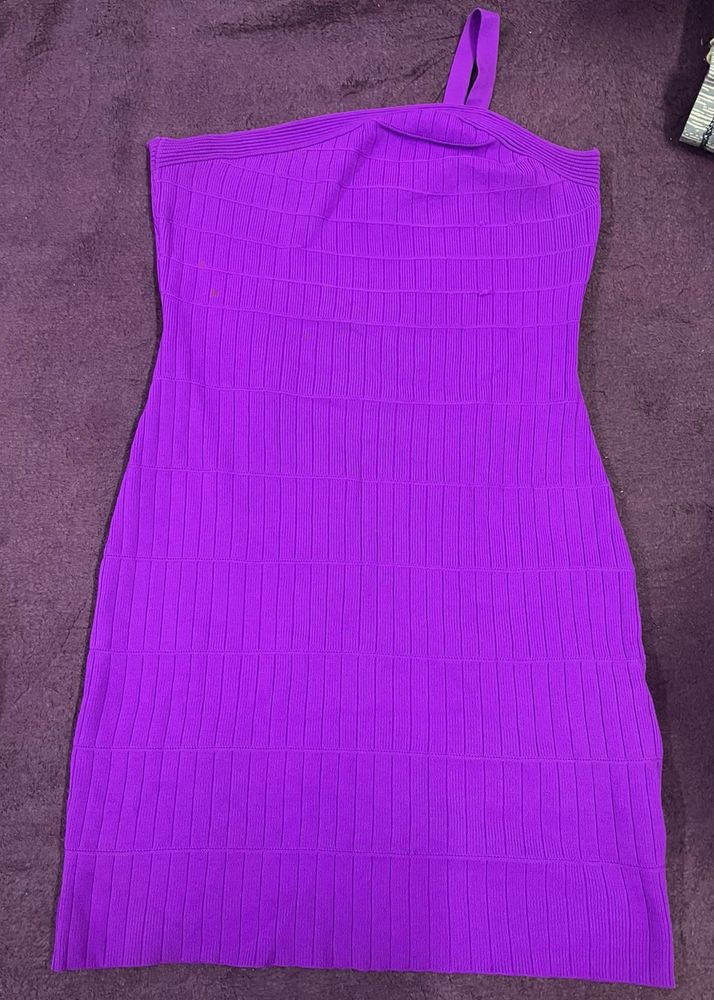 Purple One-Shoulder Dress