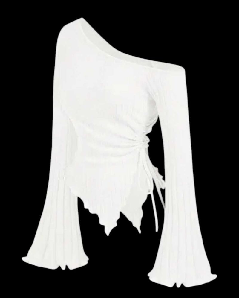 One-Shoulder Long Sleeve Top (inner not included)