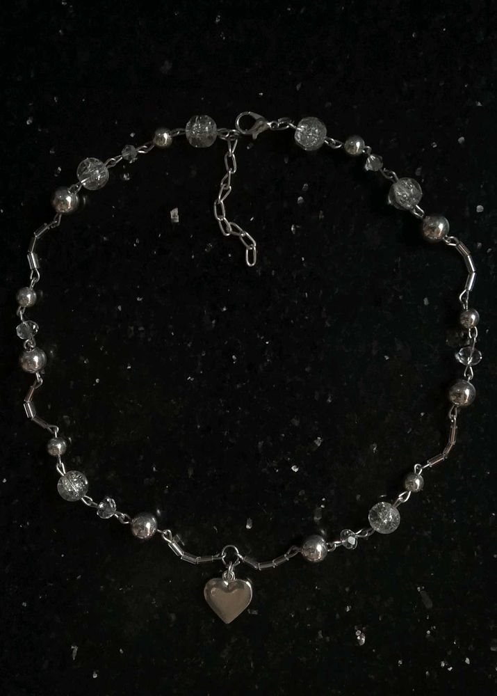 heart pendant silver spark necklace