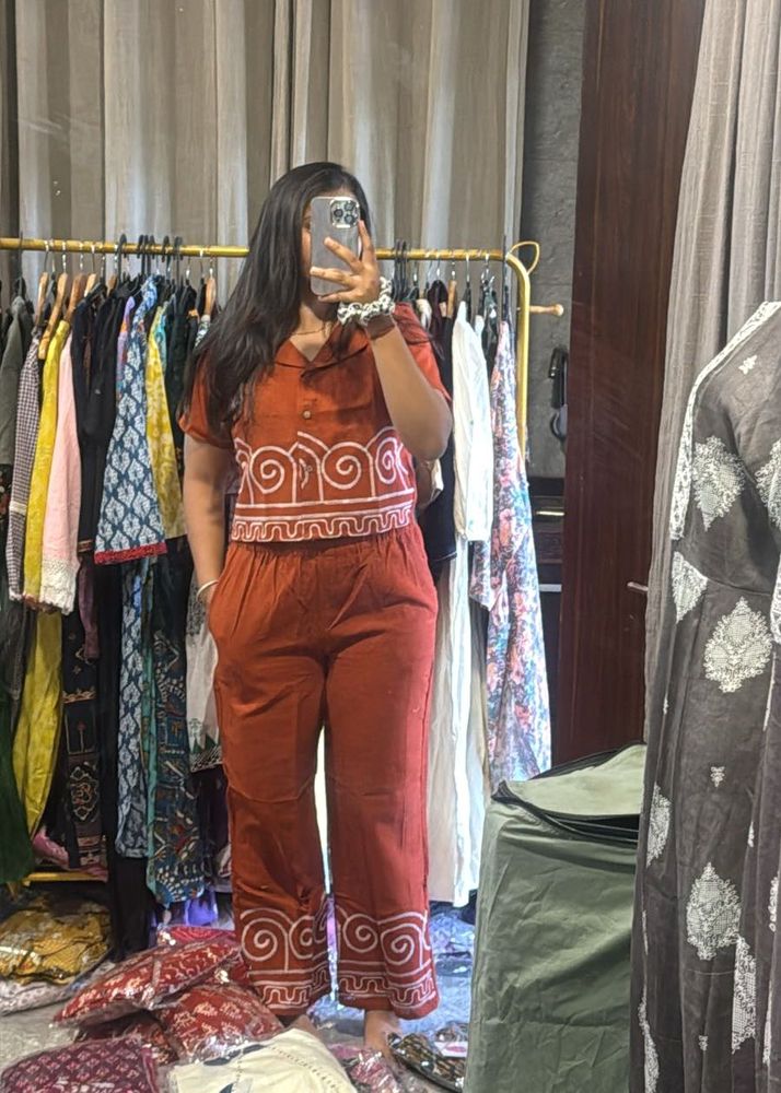Rust Two-Piece Set with Pattern