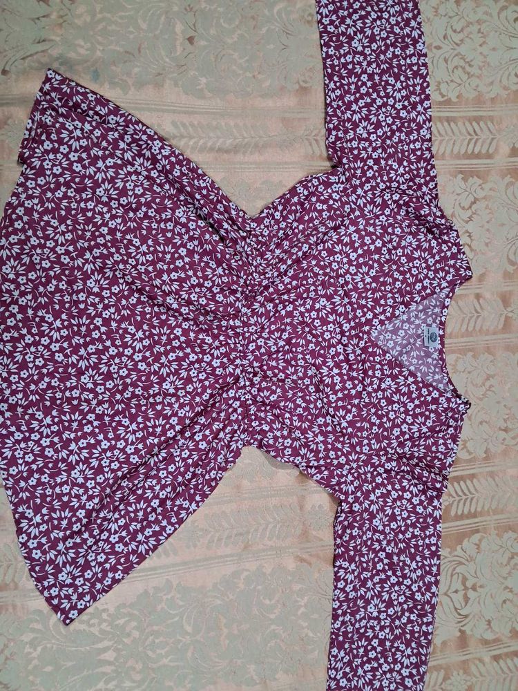 Floral Burgundy Dress