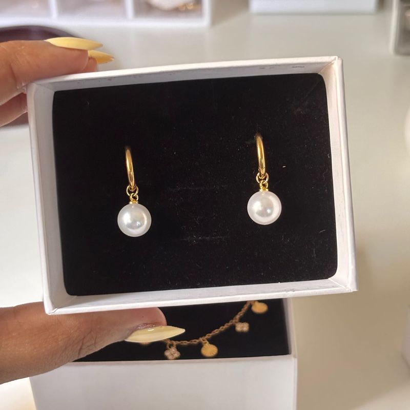 Pearl Hoops Anti-tarnish