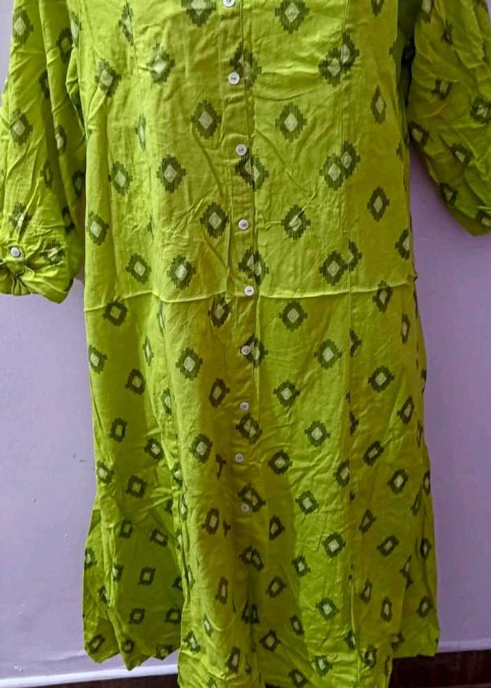 xxl collar green kurta