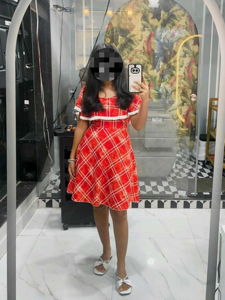 Red Plaid Mini Dress
