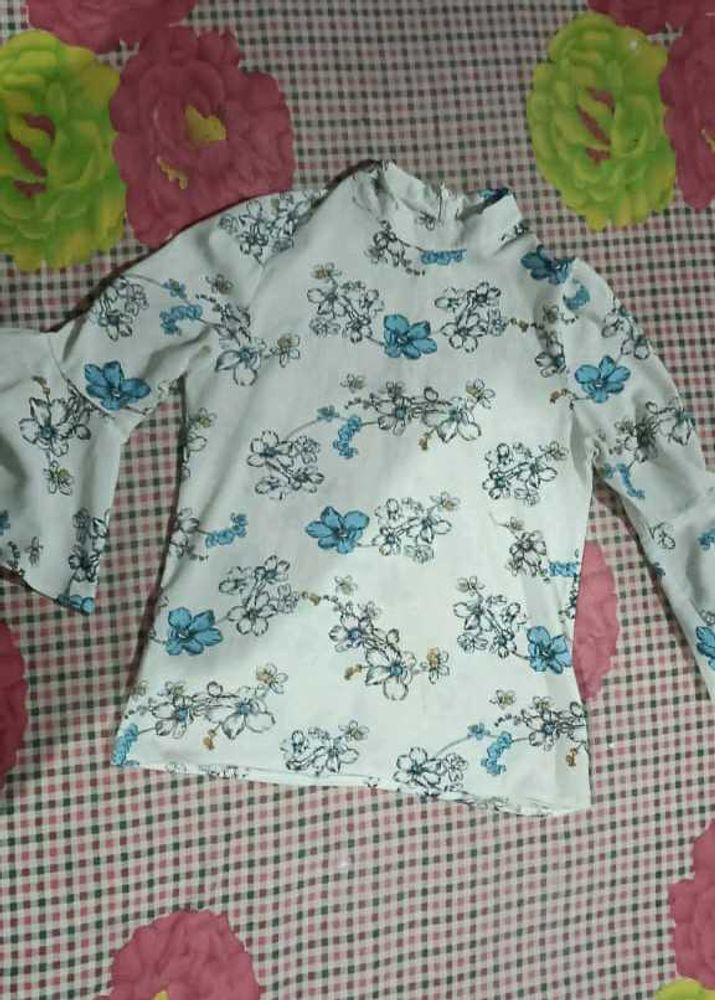 Floral Top with Bell Sleeves