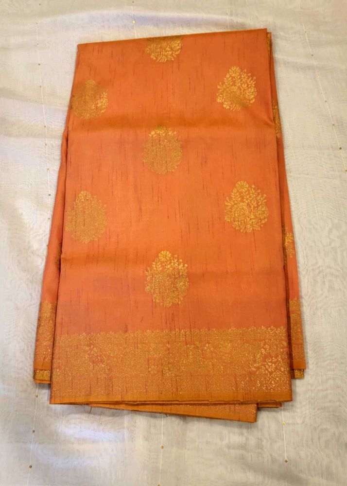 Elegant Orange Silk Saree